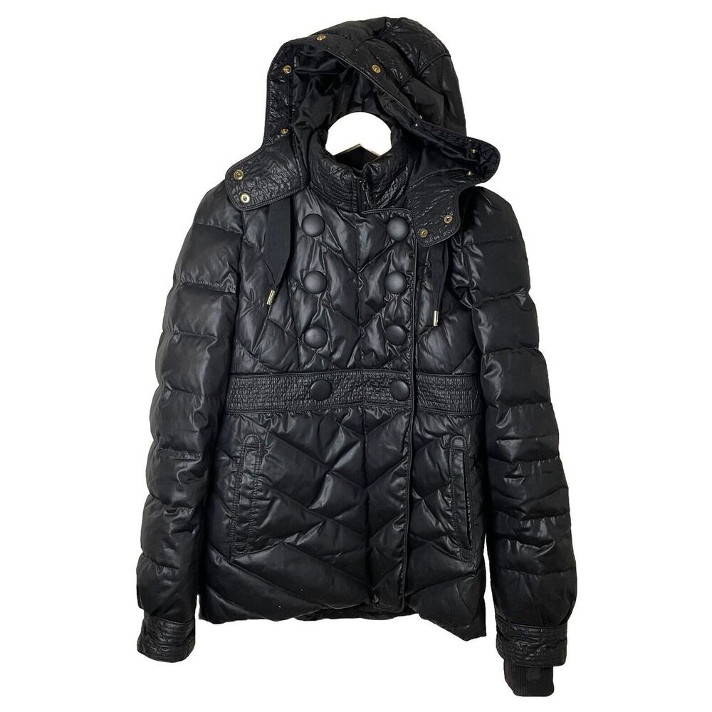 VTG Rare Y2K Quilted Juicy Couture Black Goose Down Puffer Jacket Women Sz Small